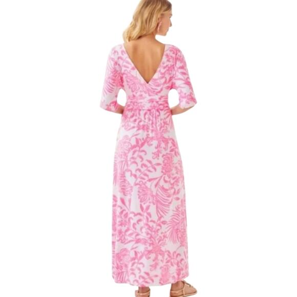 Lilly Pulitzer Parigi Maxi Dress in Rousseau Pink Glisten Size XL NWT - Picture 2 of 4